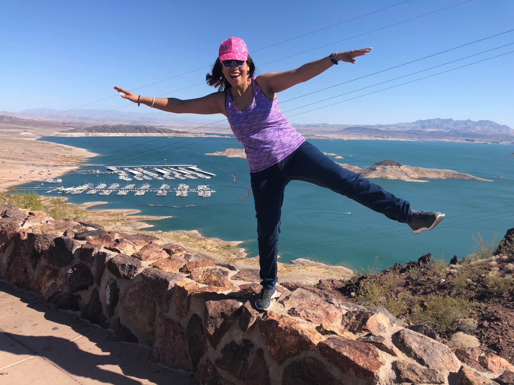 a person standing on a rock