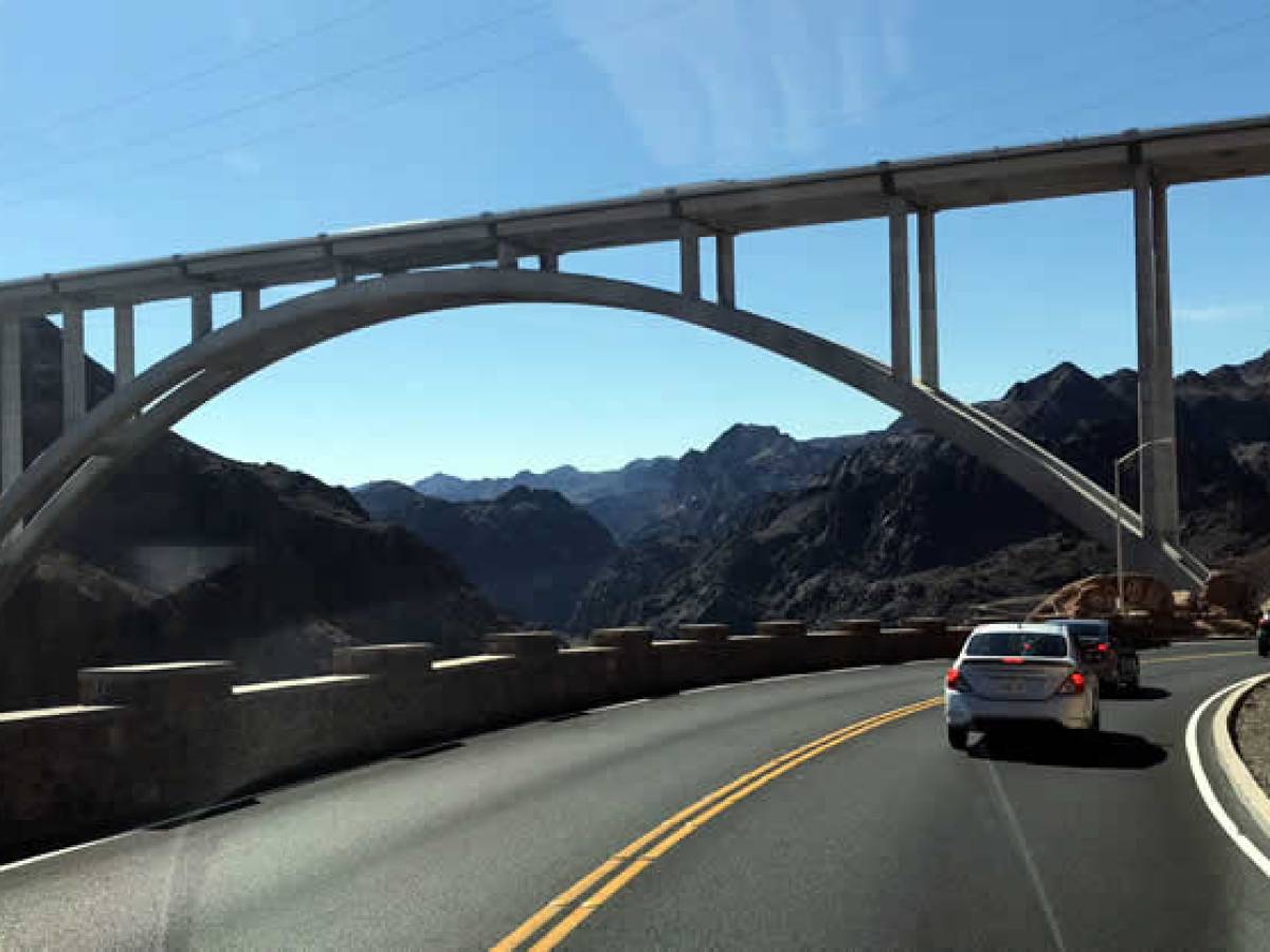 a bridge over a road