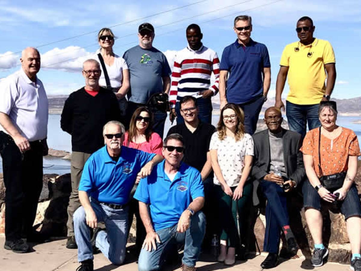 a group of people posing for a photo